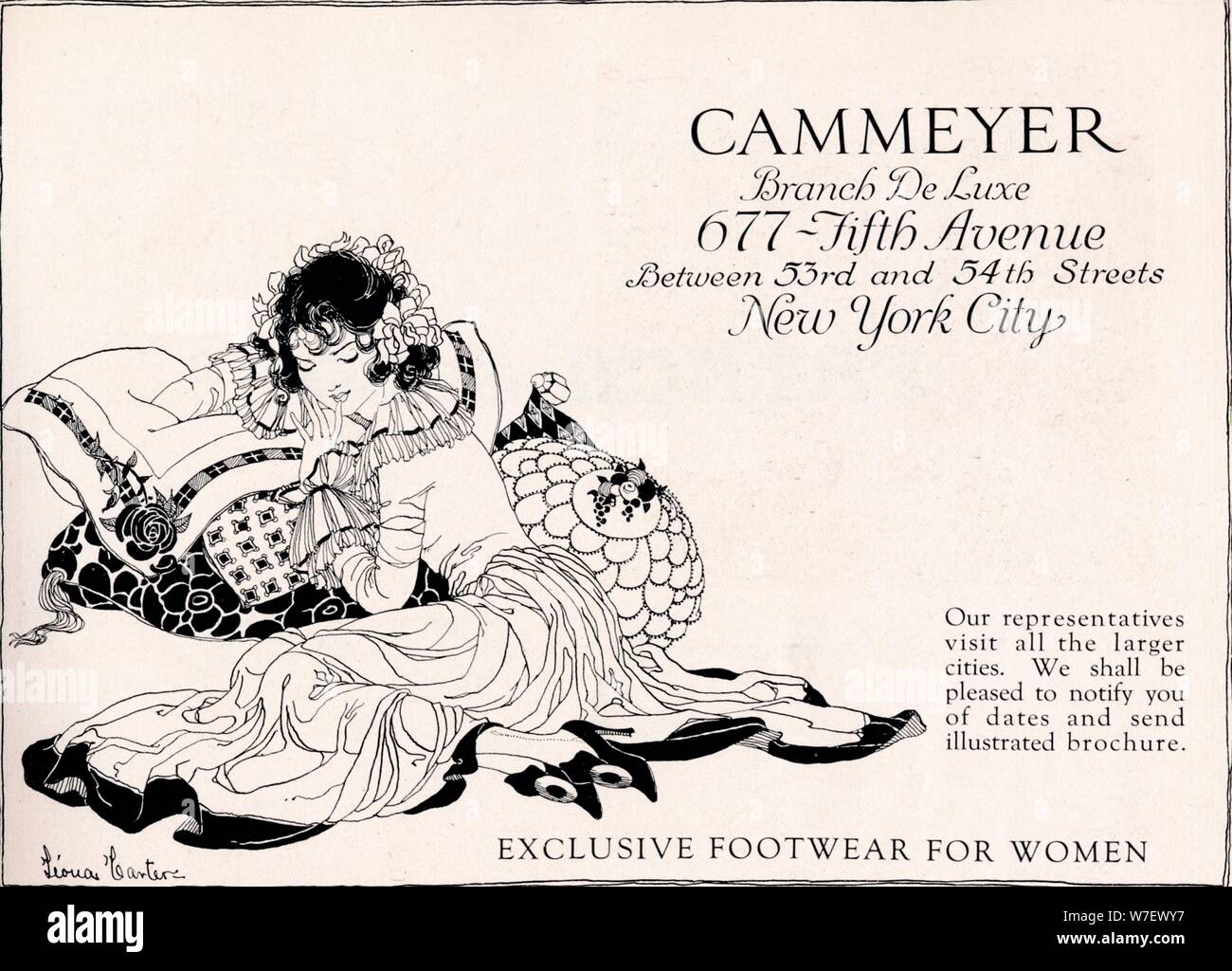 «Cammeyer - Exclusif Chaussures pour femmes', c1923, (1923). Artiste : Leoua H Carter. Banque D'Images