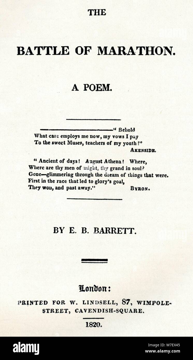 'La bataille de Marathon. Un poème', 1820. Artiste : Inconnu. Banque D'Images