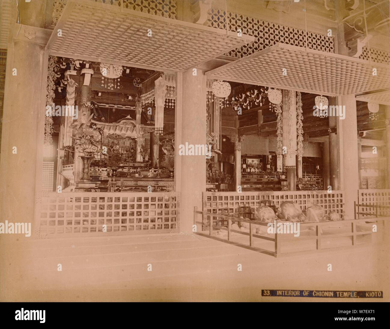 'Intérieur du Temple Chionin, Kioto', c1890-1900. Artiste : Inconnu. Banque D'Images