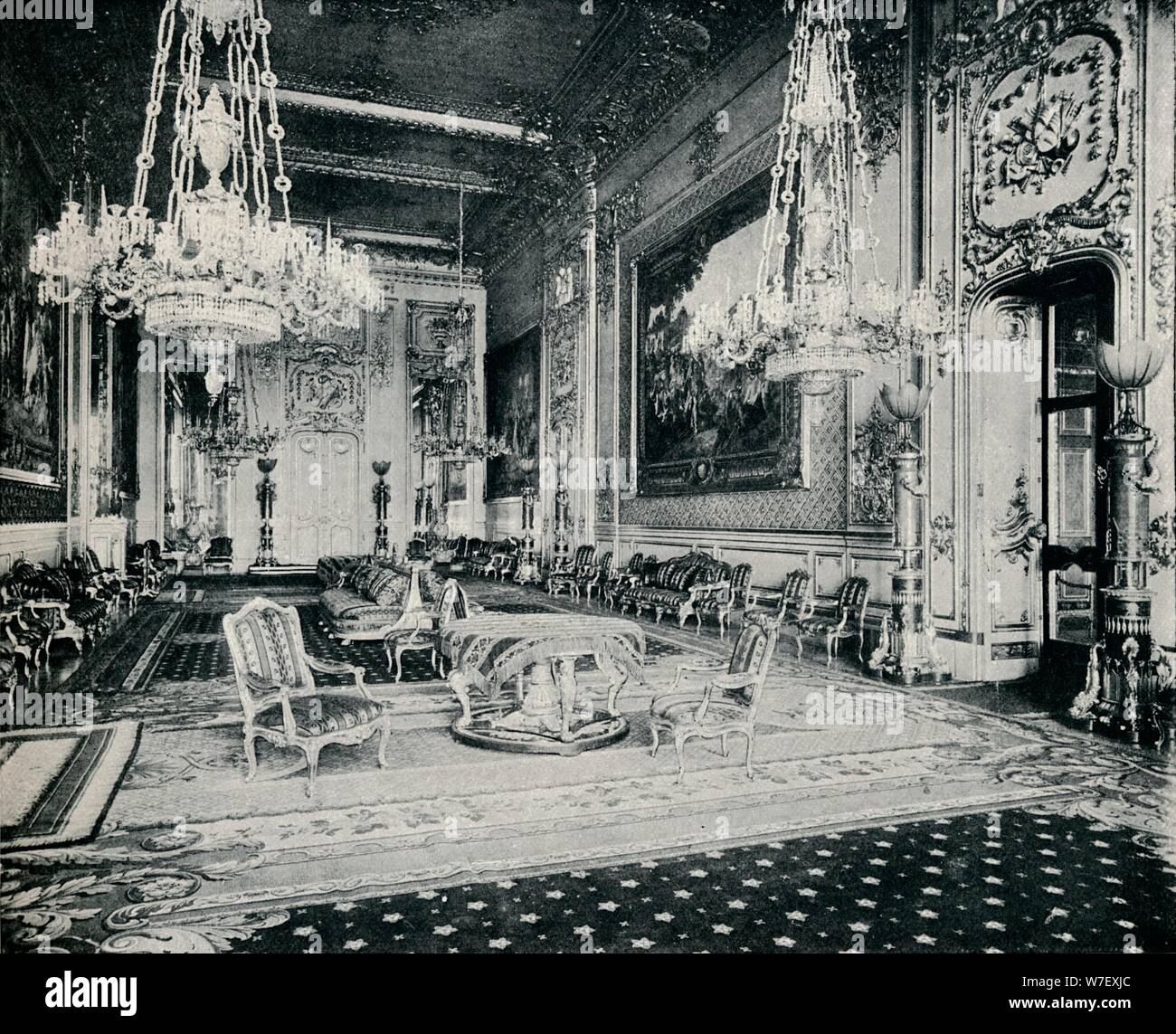 'La grande salle de réception, le château de Windsor", c1899, (1901). Artiste : Eyre & Spottiswoode. Banque D'Images