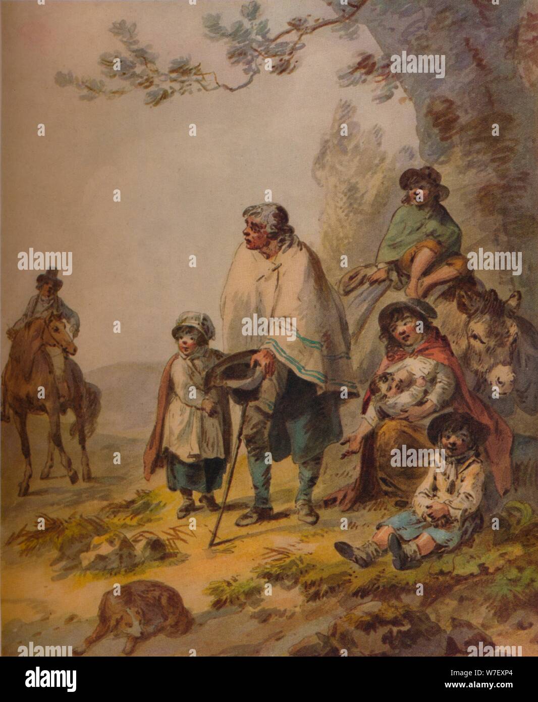 "Gypsy mendiants', c1795. Artiste : Julius Caesar Ibbetson. Banque D'Images
