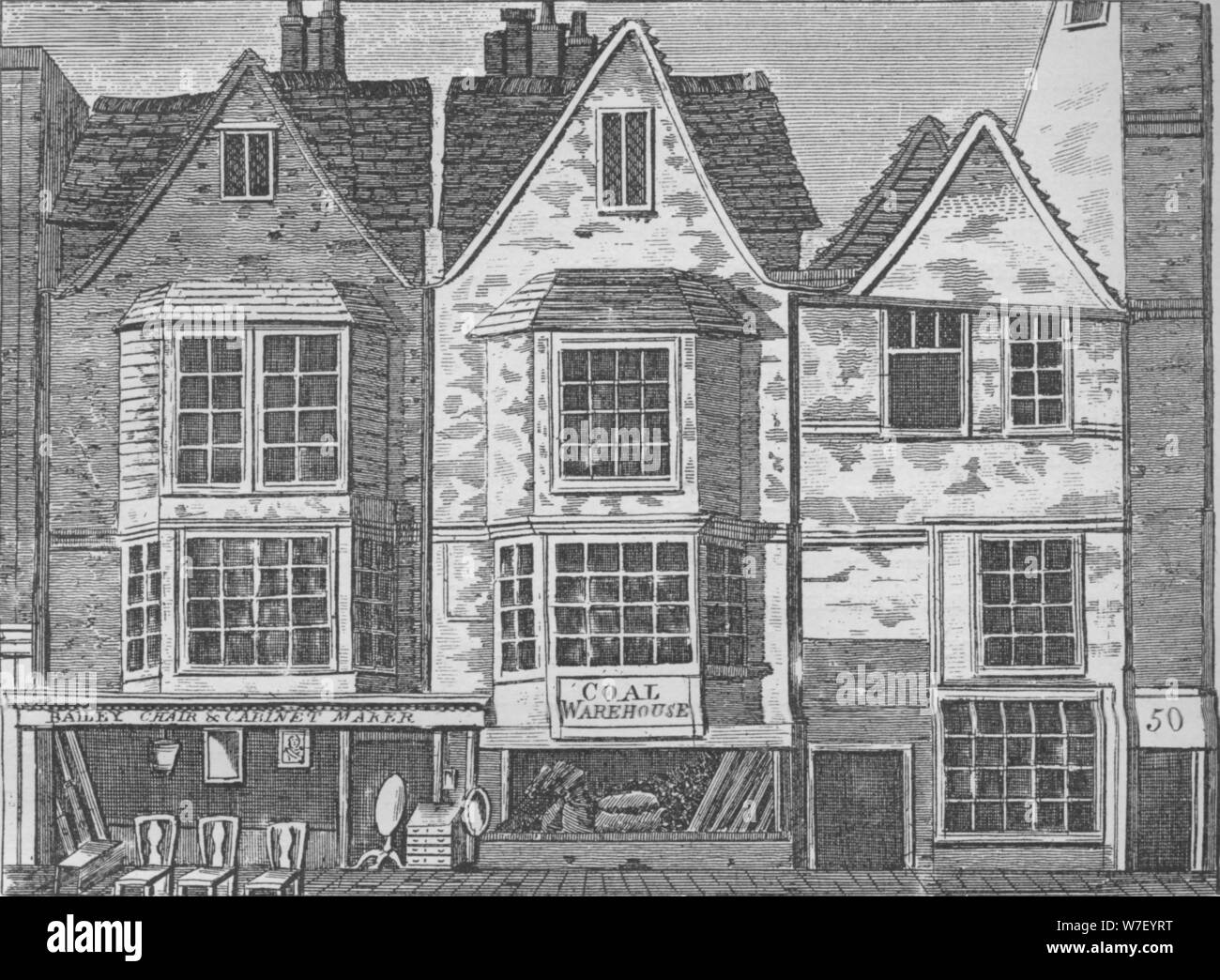 Maisons anciennes à St John Street, Clerkenwell, London, c1811 (1911). Artiste : Inconnu. Banque D'Images