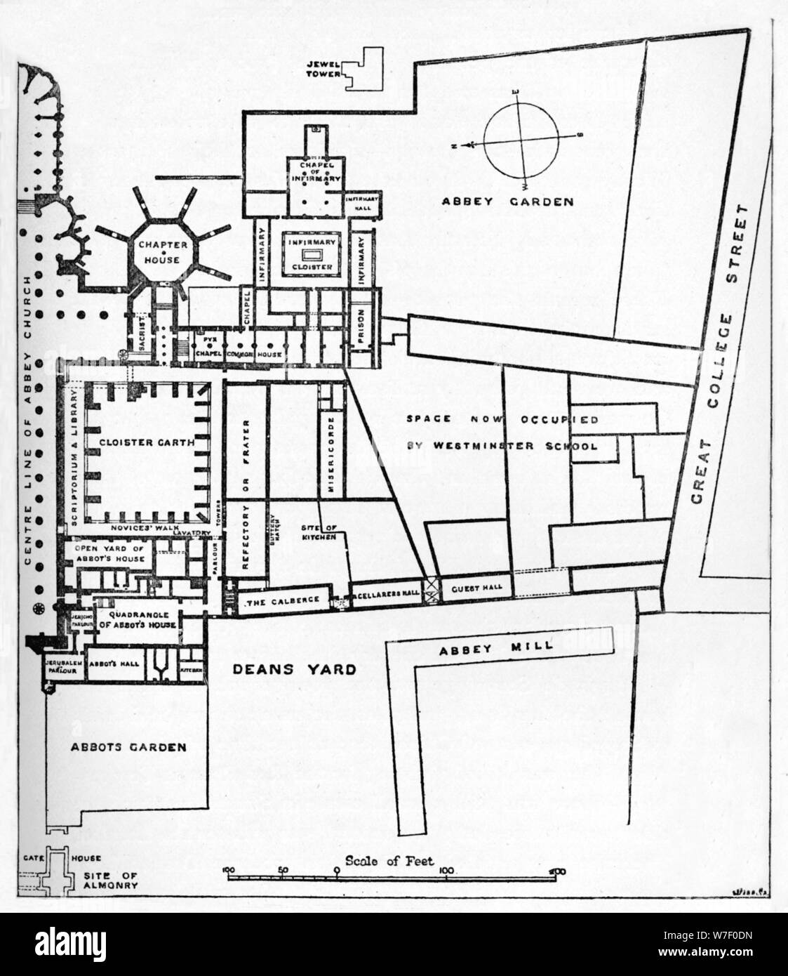 Le "Plan de l'abbaye bénédictine de Westminster", c1897. Artiste : William Patten. Banque D'Images