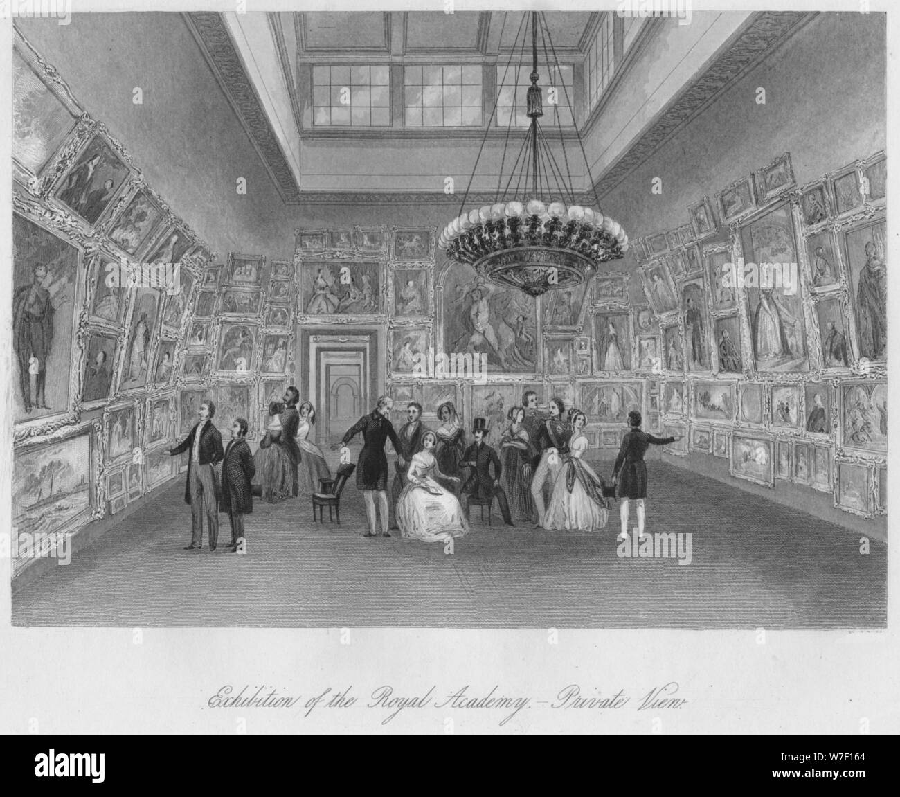 'Exposition de la Royal Academy. - Private view', c1841. Artistes : Henry Melville, William Radclyffe, Edward Radclyffe. Banque D'Images