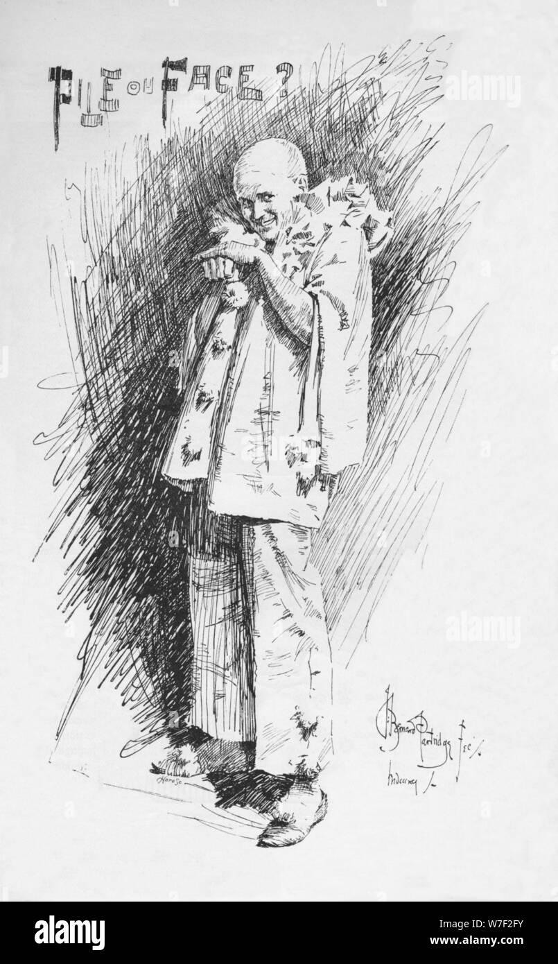 Clown "Croquis", c1893, (1894). Artiste : Bernard Partridge. Banque D'Images