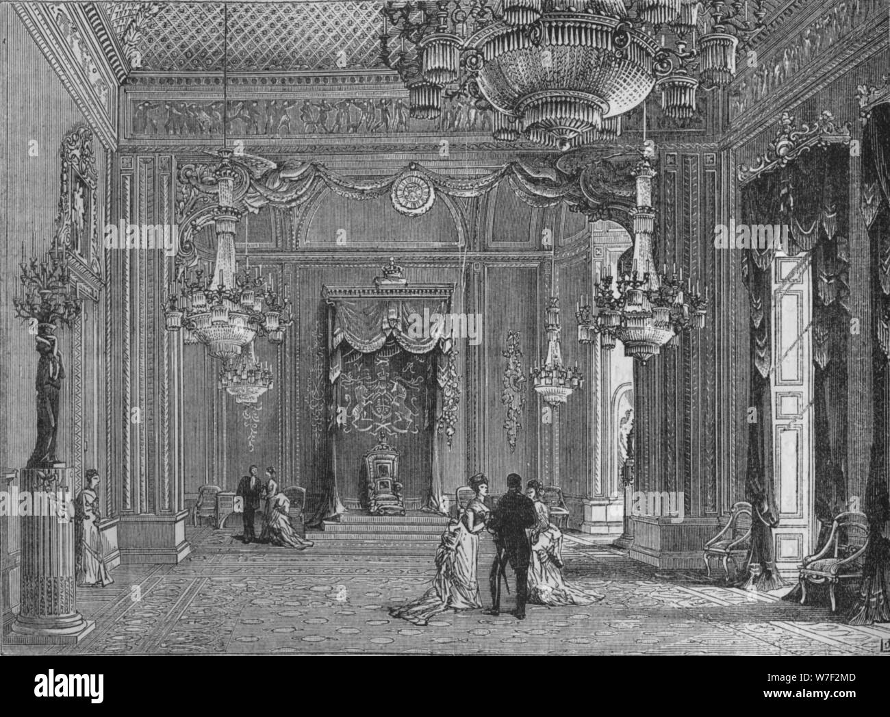 La salle du trône, Buckingham Palace, Westminster, London, c1875 (1878). Artiste : Inconnu. Banque D'Images