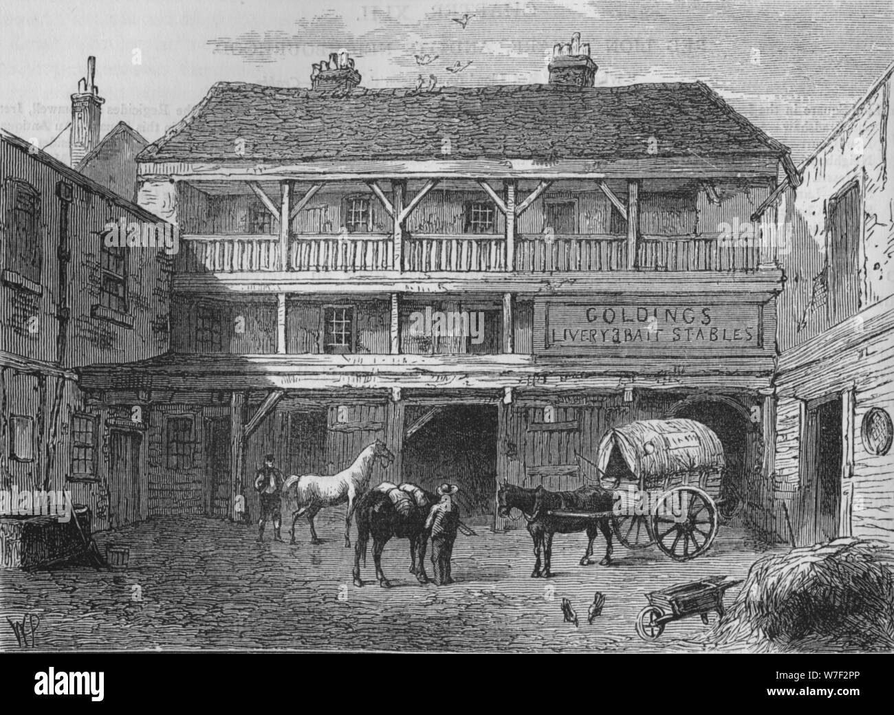 L'ancien Black Bull Inn, Gray's Inn Road, London, c1800 (1878). Artiste : Inconnu. Banque D'Images
