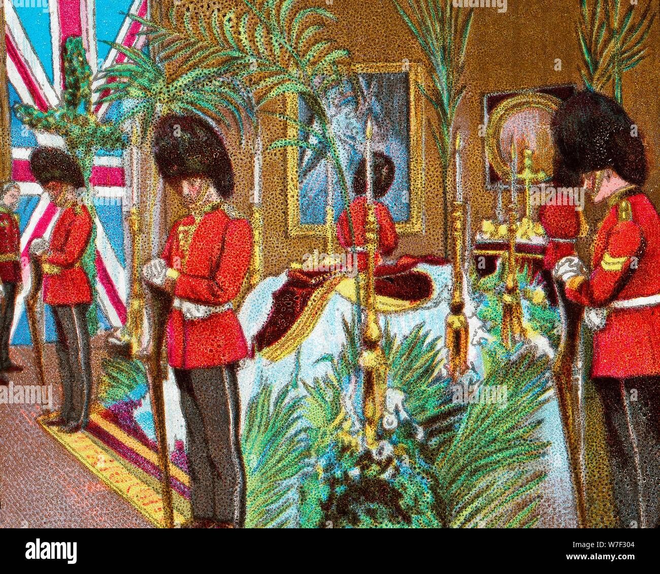 'La reine Victoria en chapelle ardente à Osborne House', 1901 (c1902). Artiste : Inconnu. Banque D'Images