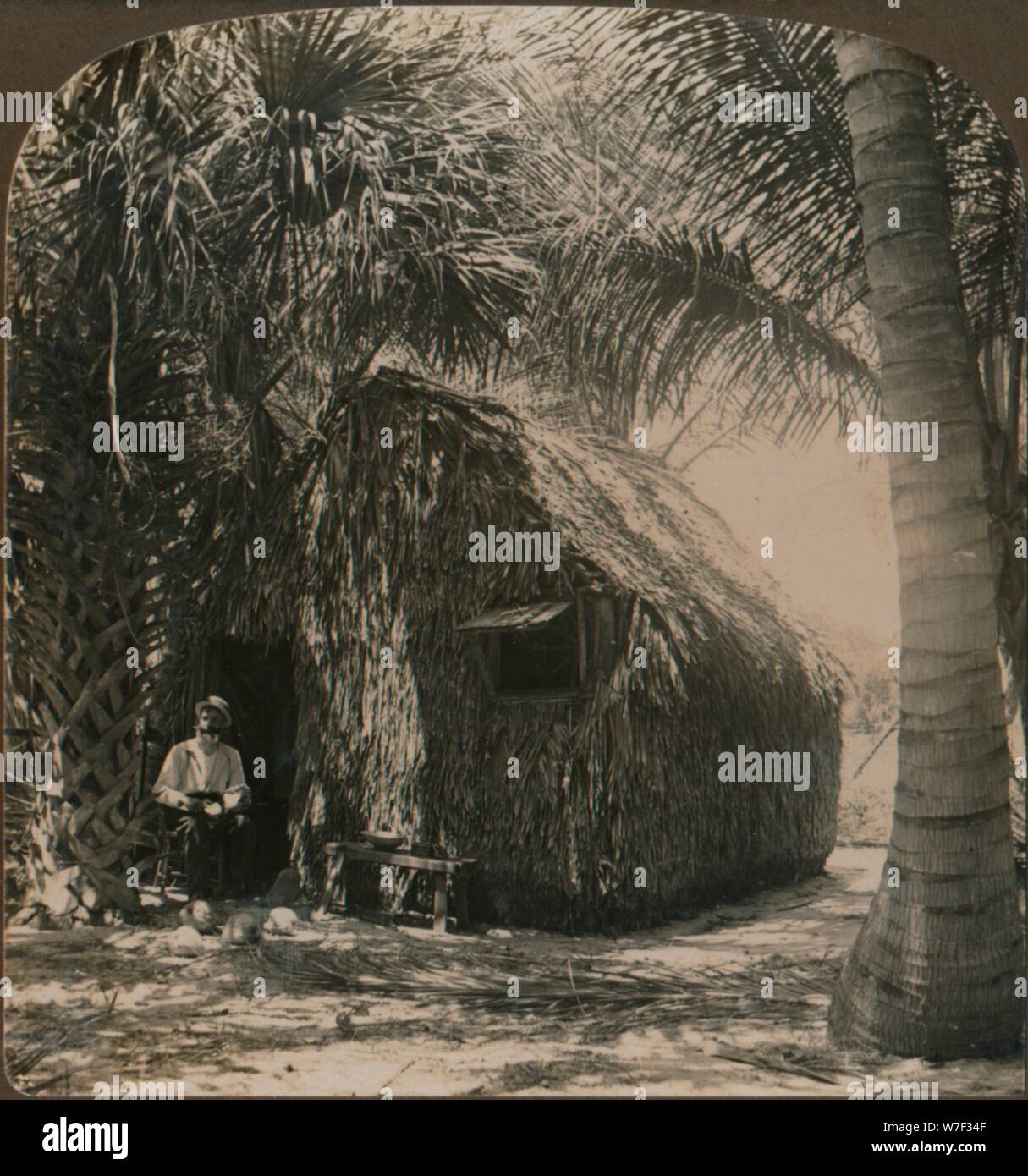 'Chaumière à Coco Beach, Floride, États-Unis', c1900. Artiste : Inconnu. Banque D'Images