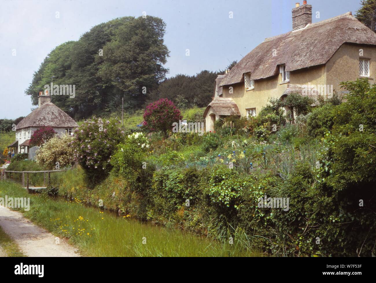 Village d'Littlebredy, Dorset, 20e siècle. Artiste : CM Dixon. Banque D'Images