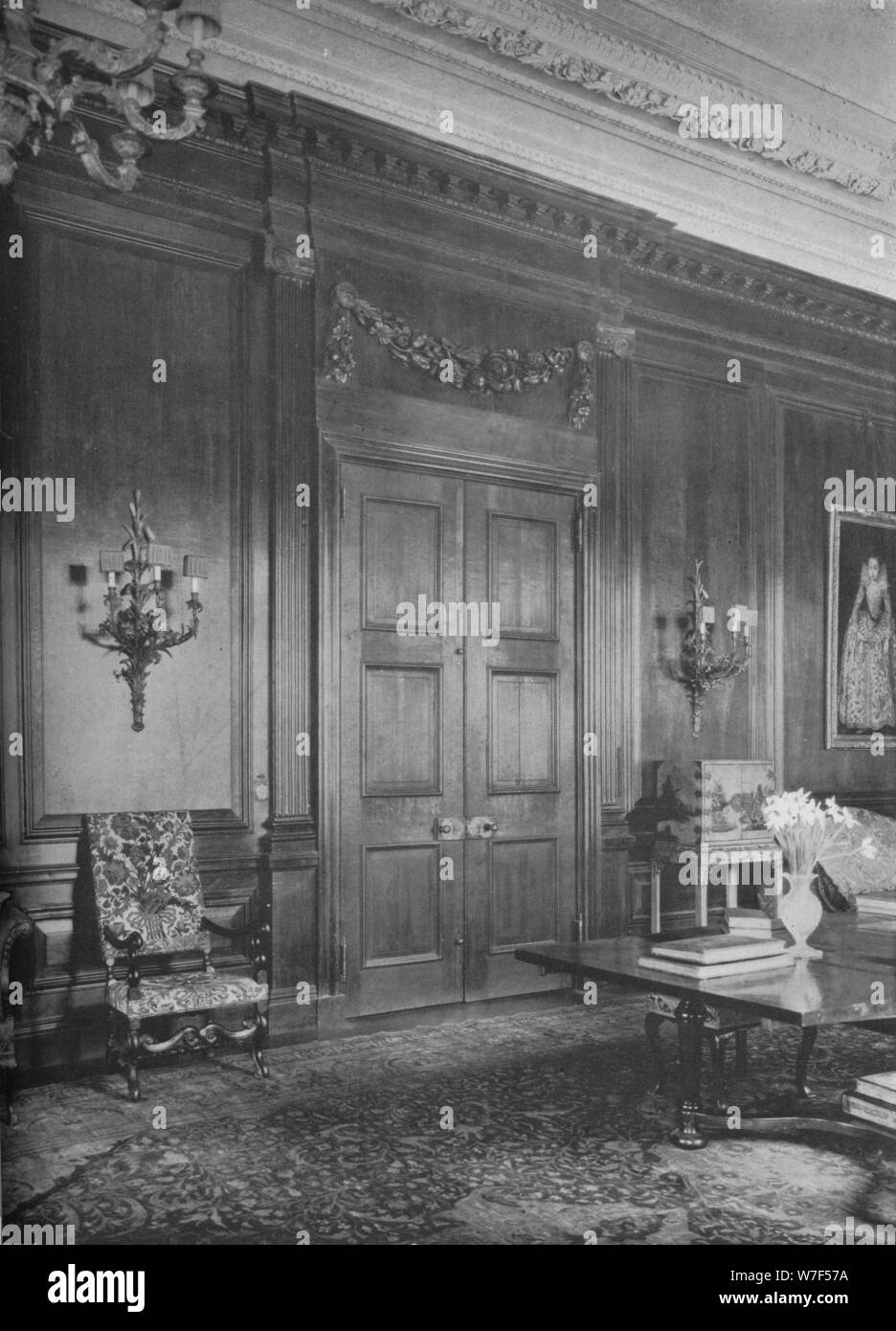 Détail de la porte de salon, chambre de P Henry Davison, New York, 1922. Artiste : Inconnu. Banque D'Images