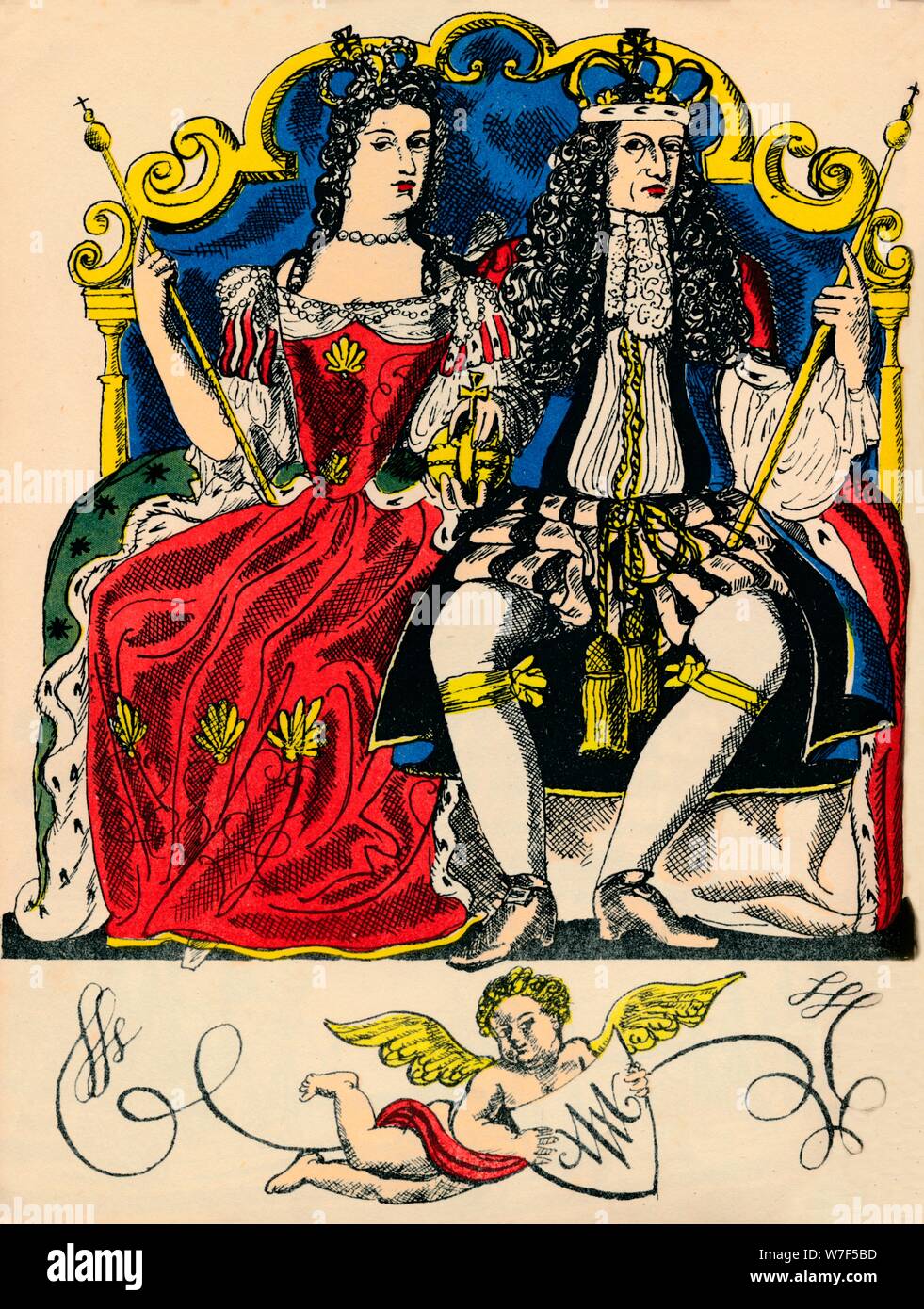 William III et Mary II, roi et reine de Grande-Bretagne et d'Irlande de 1688, (1932). Artiste : Rosalind 1970 Ford Econoline. Banque D'Images