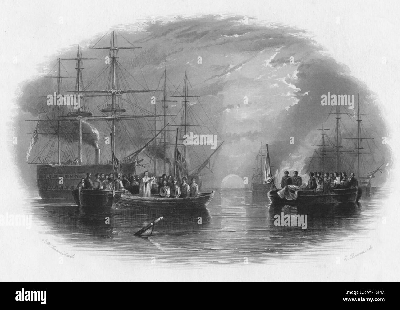 'L'inhumation en mer', c du xixe siècle. Artiste : Edward Paxman Brandard. Banque D'Images