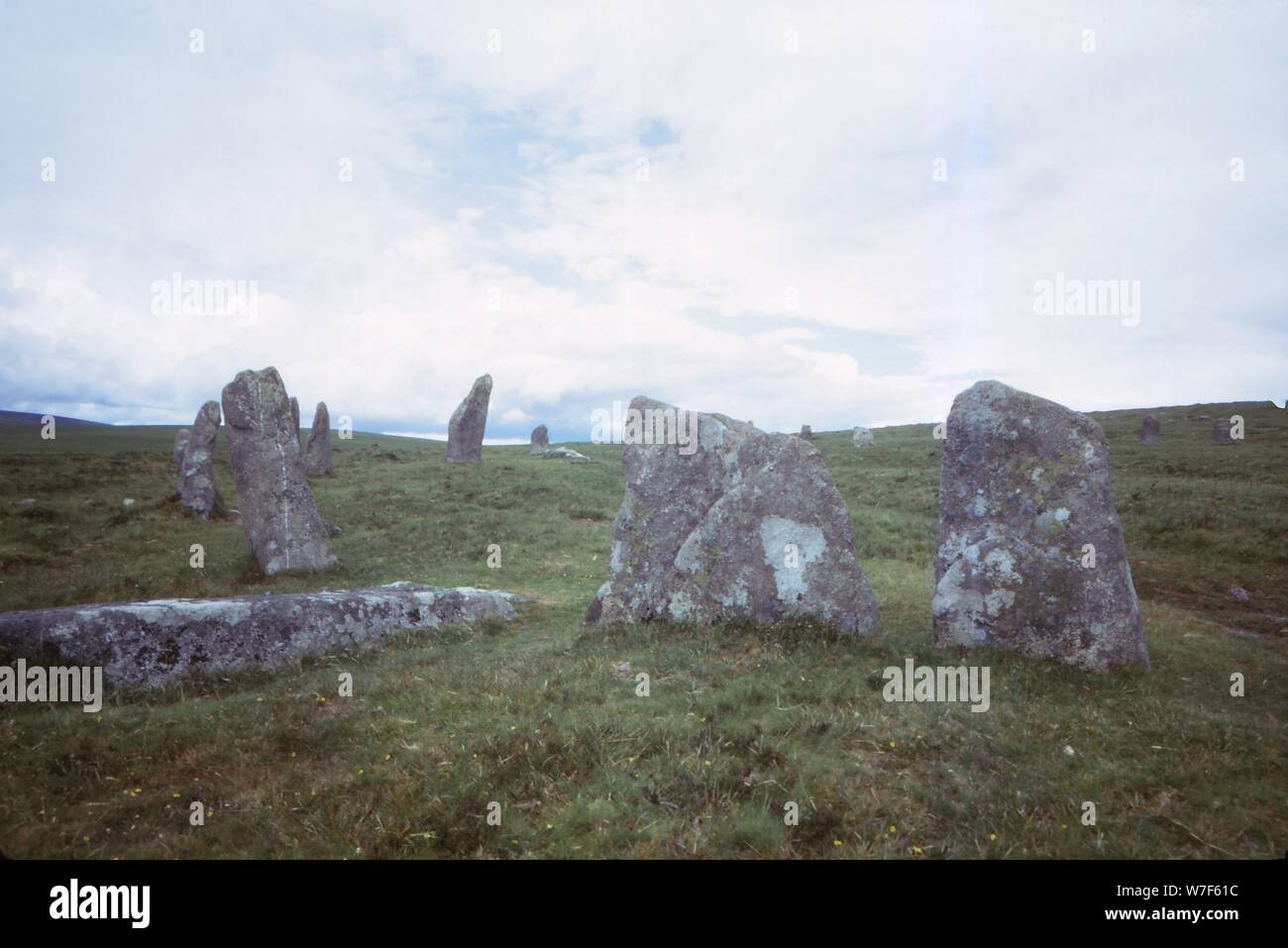 Scorhill Stone Circle, Dartmoor, dans le Devon, 20e siècle. Artiste : CM Dixon. Banque D'Images
