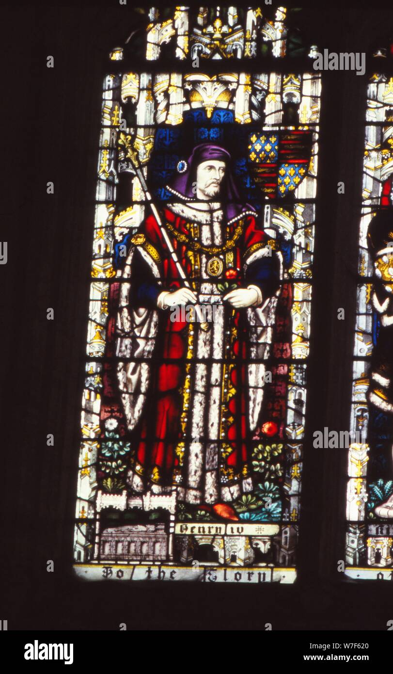 Vitrail le roi Henri IV d'Angleterre (1367-1413), la Cathédrale de Canterbury, 20e siècle. Artiste : CM Dixon. Banque D'Images