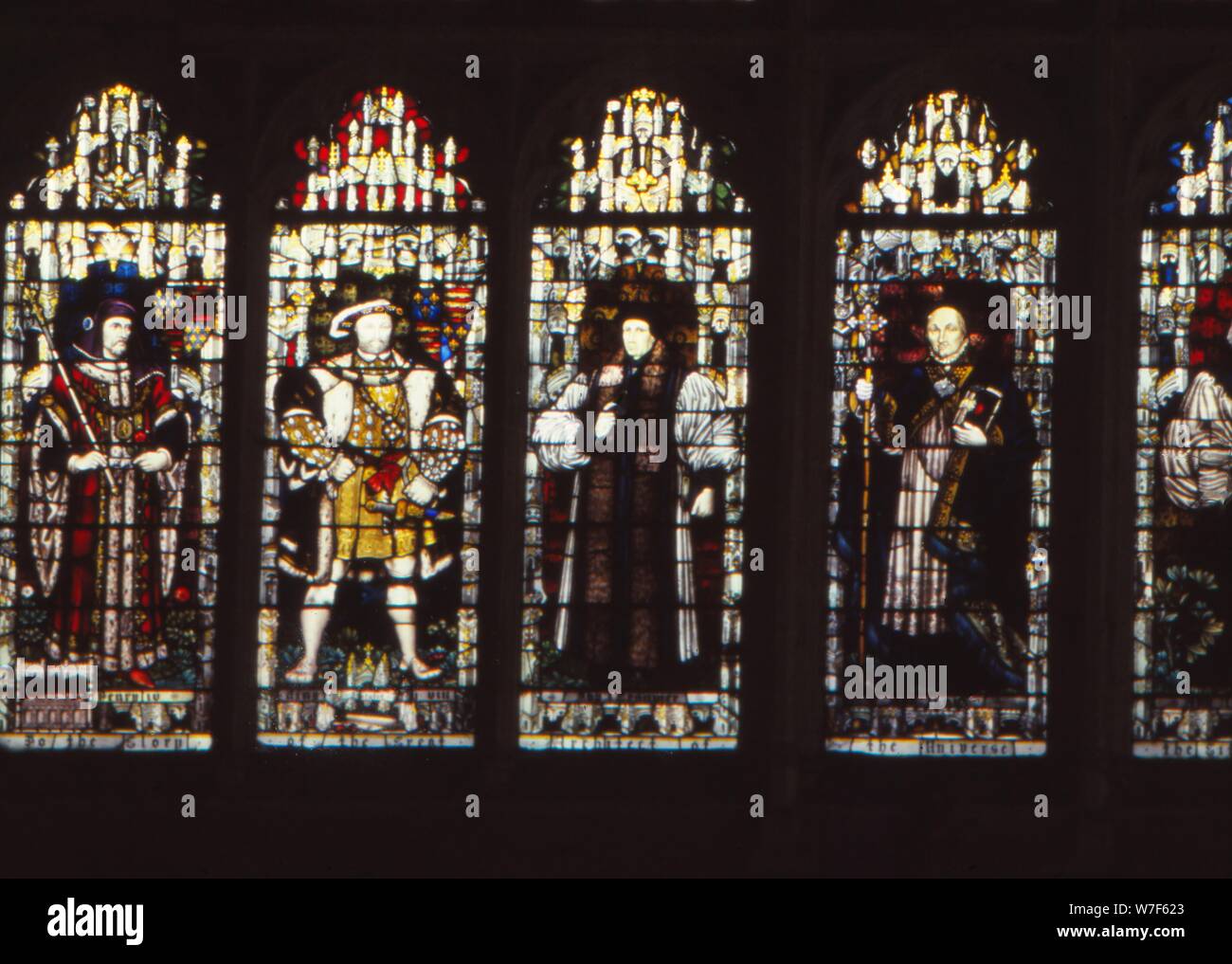 Henry IV, Henry VIII et l'Archevêque Cranmer et laud, la Cathédrale de Canterbury, Kent, 20e siècle. Artiste : CM Dixon. Banque D'Images