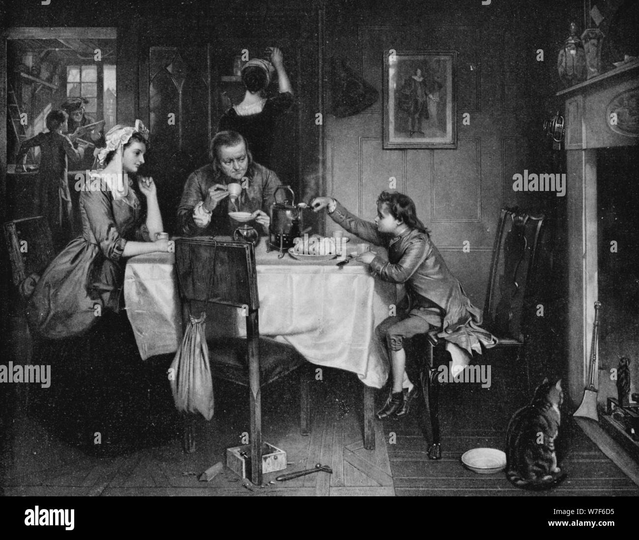 La découverte de la condensation de 'w' vapeur, c1884, (1917). Artiste : Marcus Stone. Banque D'Images