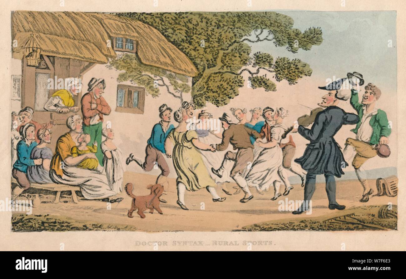 « Docteur Syntax - sports de force', 1820. Artiste : Thomas ROWLANDSON. Banque D'Images