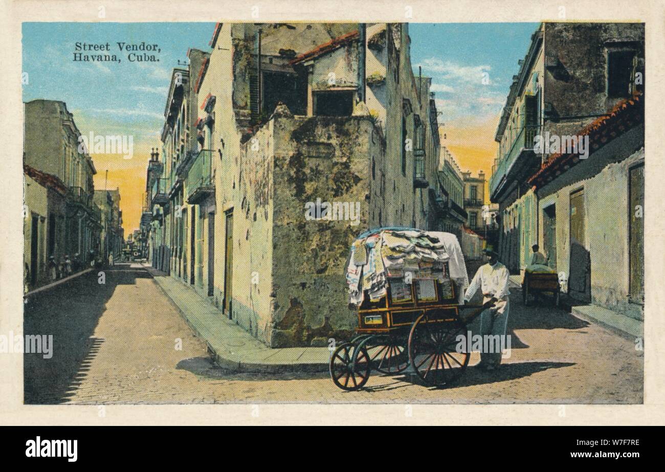 'Street Fournisseur, La Havane, Cuba, 1938. Artiste : Inconnu. Banque D'Images