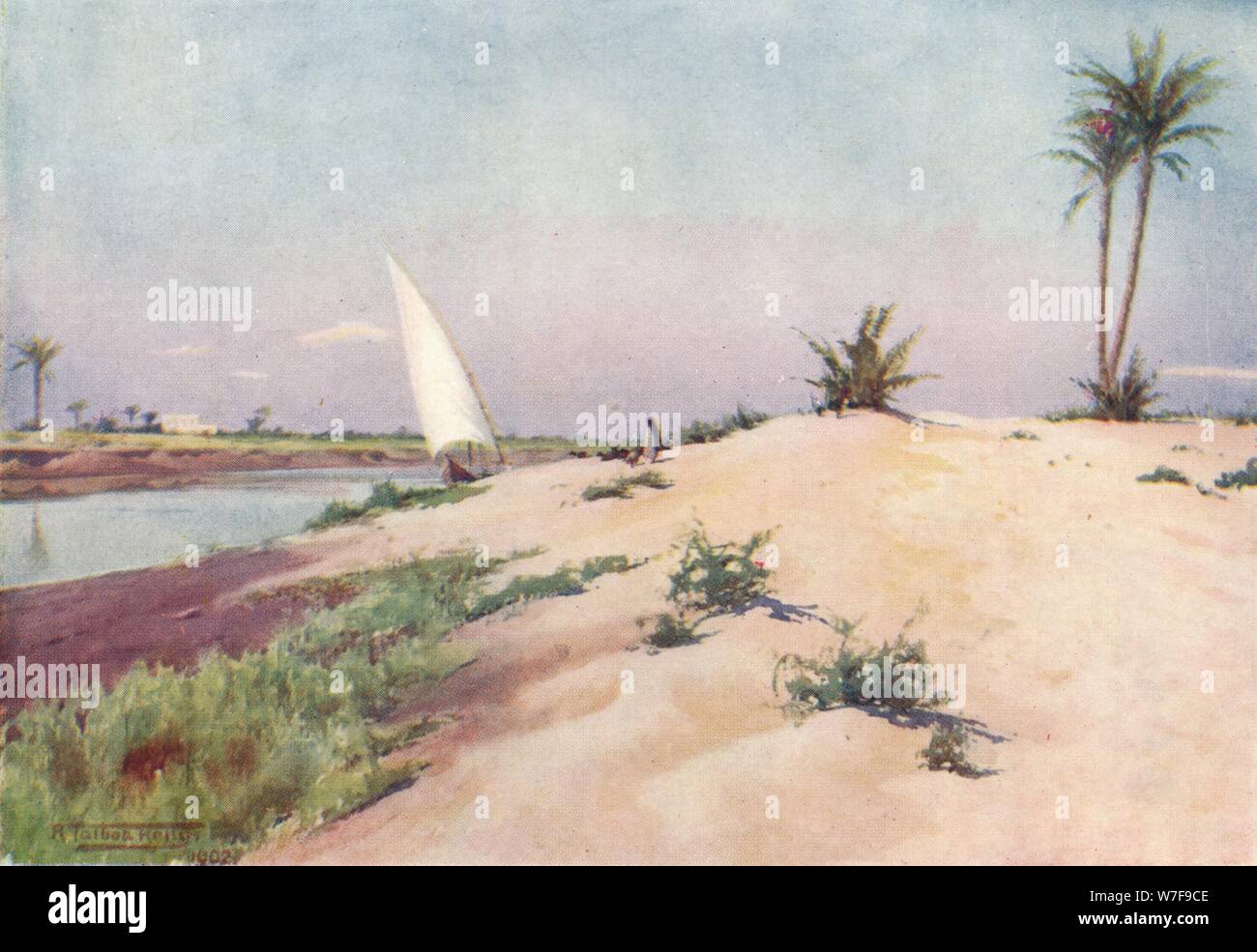 "À l'Ismaïlia, Canal, près de Tel-El-Kebir', c1880, (1904). Artiste : Robert George Talbot Kelly. Banque D'Images