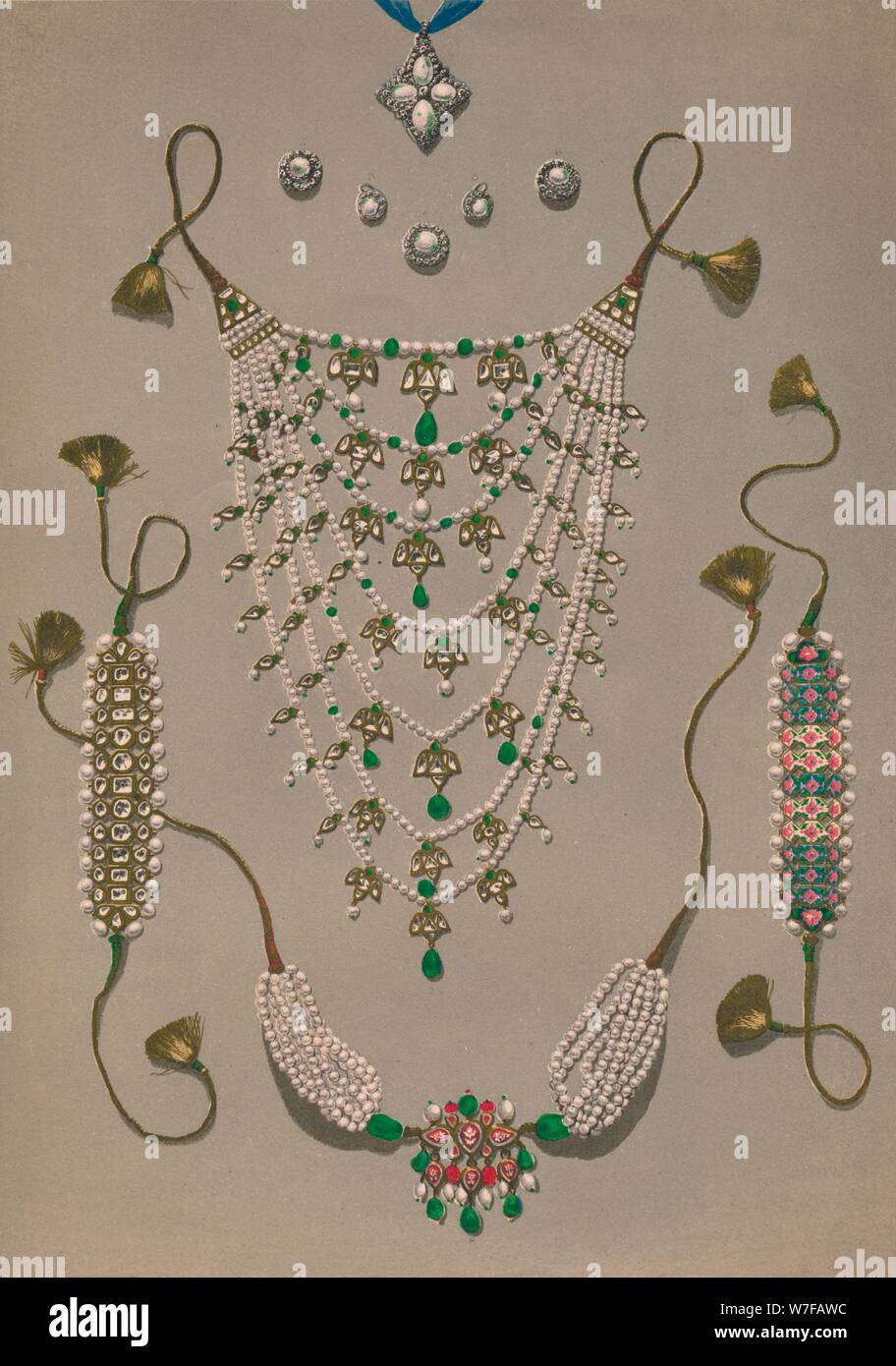 La "poignée de broches et boucles d', suite d'ornements indiens', 1863. Artiste : Robert Dudley. Banque D'Images