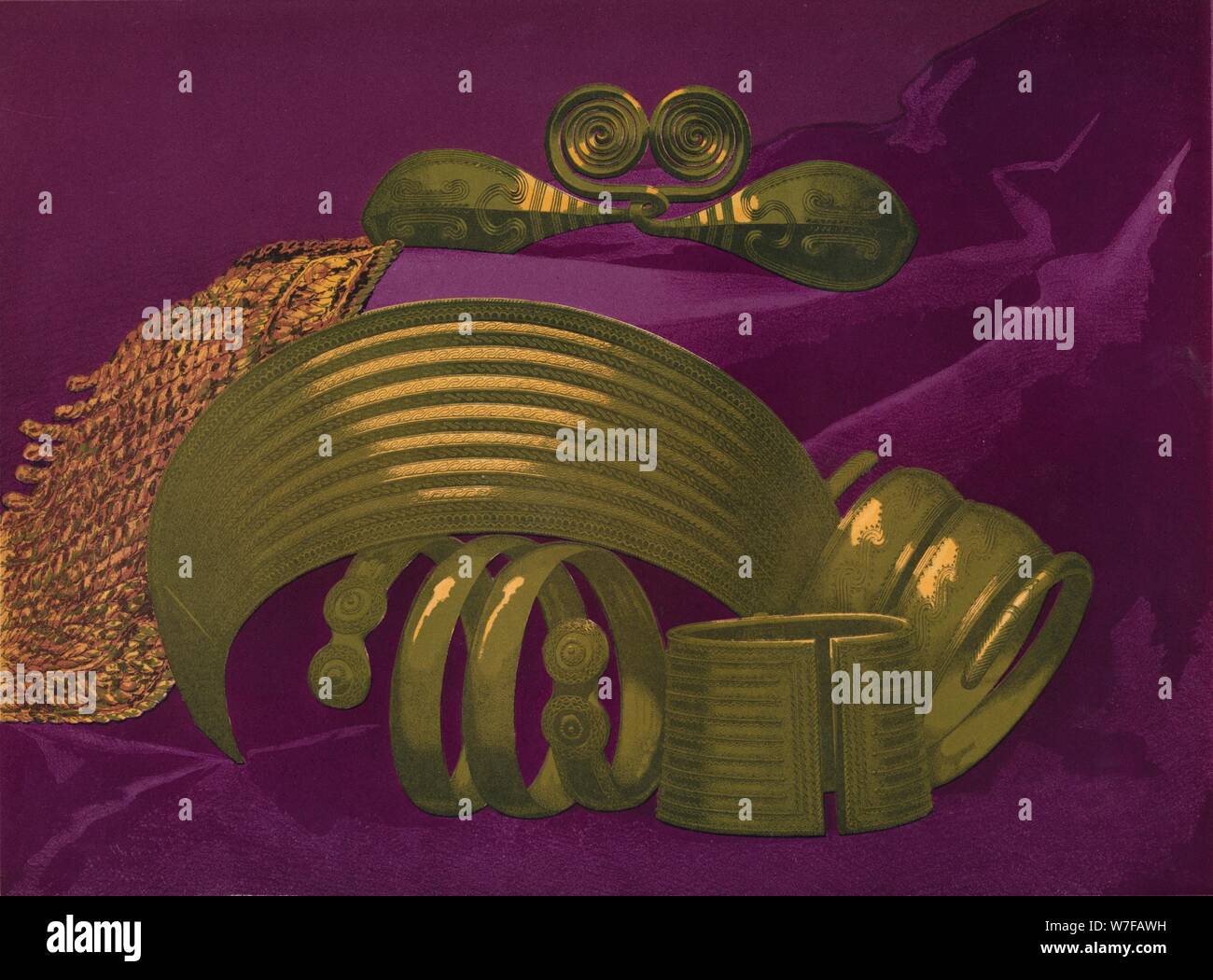 'Or ornements de suite et un bracelet', 1863. Artiste : Robert Dudley. Banque D'Images