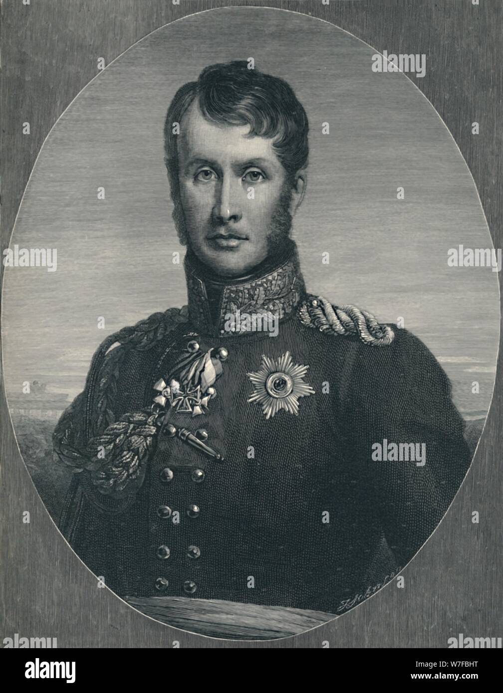 'Frederick William III - roi de Prusse", c1814-1816, (1896). Artiste : T Johnson. Banque D'Images