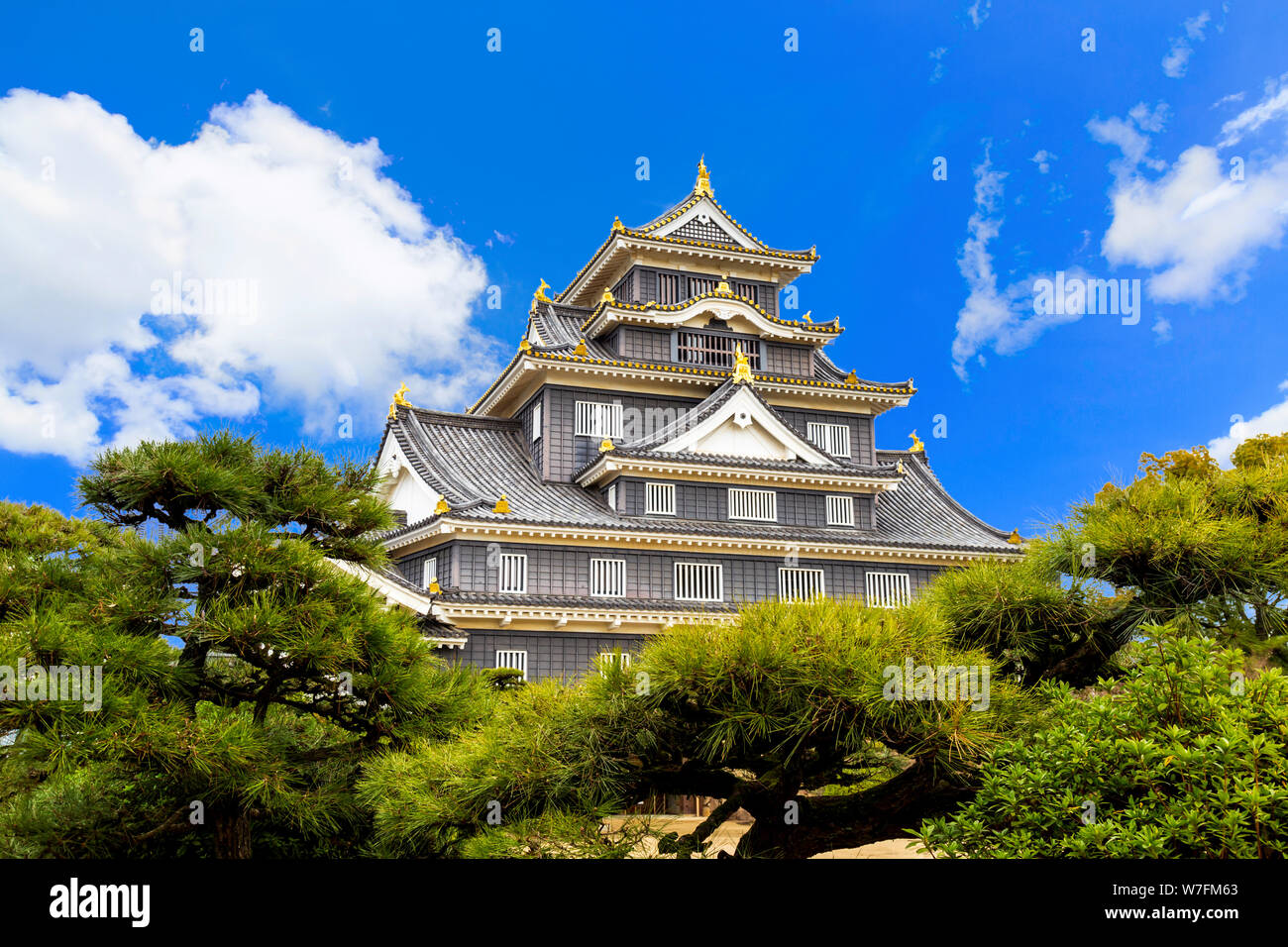 Okayama Castle est célèbre historique dans la préfecture d'Okayama, Japon. Banque D'Images