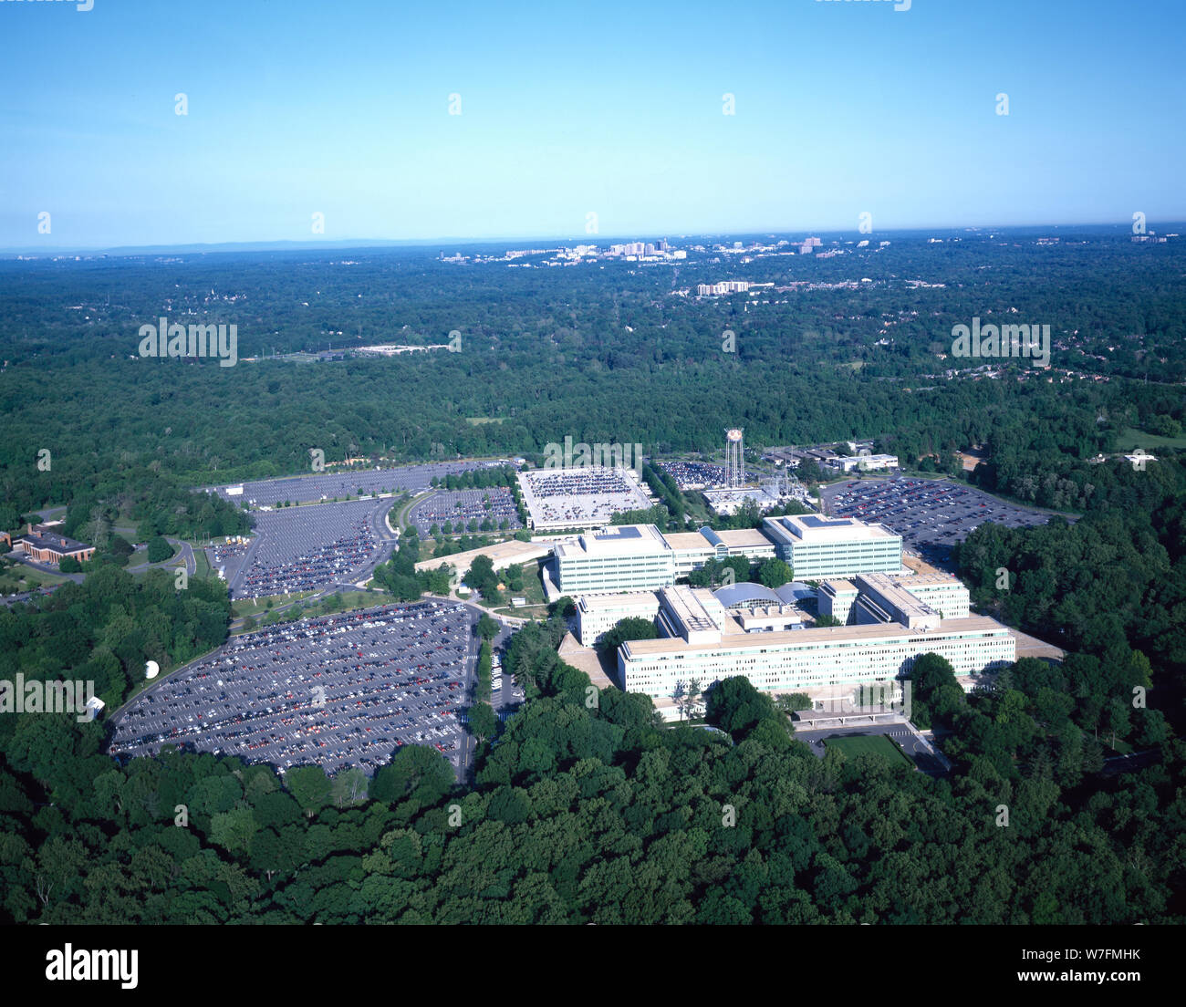 'Vue aérienne de l'Agence centrale de renseignement, siège de Langley, en Virginie ; ' Banque D'Images