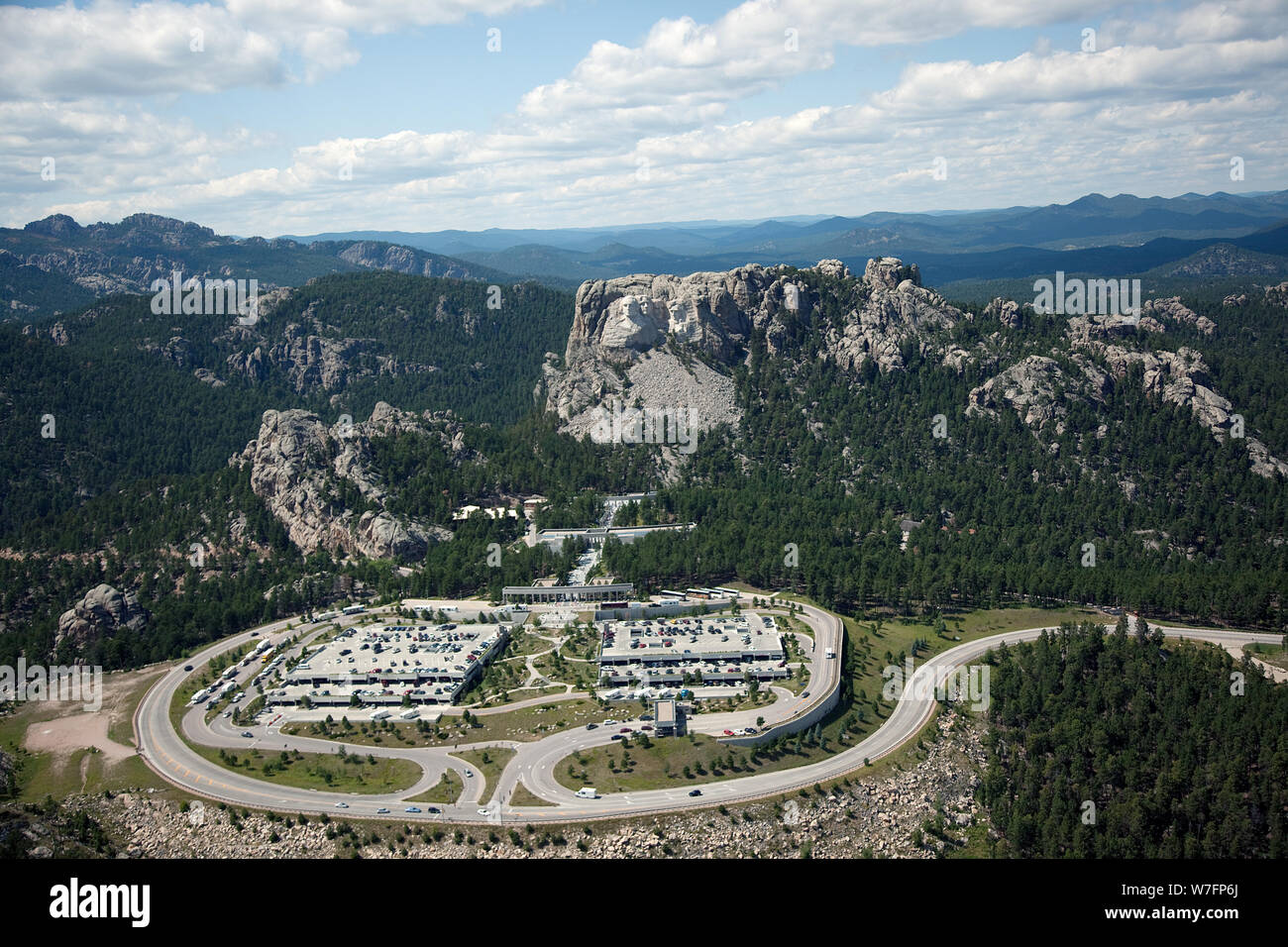 Vue aérienne du Mont Rushmore, dans le Dakota du Sud Banque D'Images
