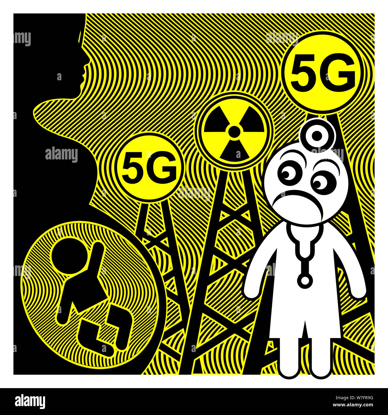 Les bébés à naître sont en danger à cause de l'ultra hautes fréquences radio des tours de téléphonie cellulaire Banque D'Images