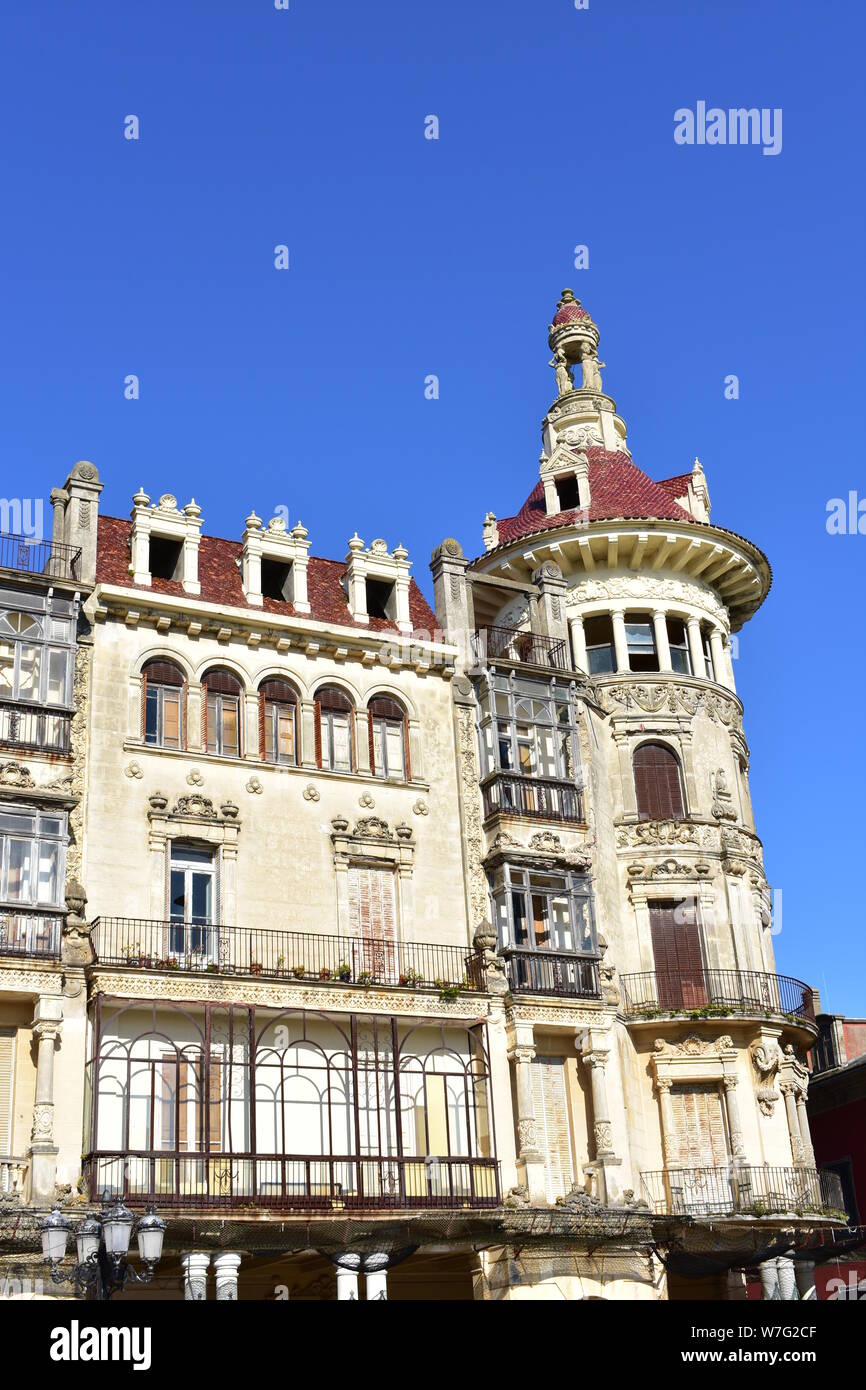 Maison moderniste style Indiano, le galicien. Torre de los Moreno. Ribadeo, Espagne. 23 mars, 2019. Banque D'Images