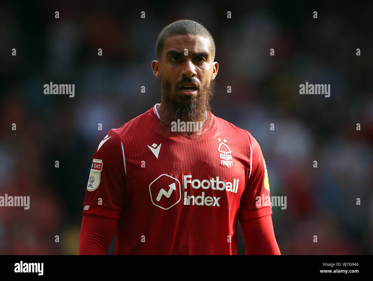 Lewis Grabban de la forêt de Nottingham lors du match de championnat Sky Bet au City Ground, Nottingham. APPUYEZ SUR ASSOCIATION photo. Date de la photo: Samedi 3 août 2019. Le crédit photo devrait se lire comme suit : Tim Goode/PA Wire. RESTRICTIONS : aucune utilisation avec des fichiers audio, vidéo, données, listes de présentoirs, logos de clubs/ligue ou services « en direct » non autorisés. Utilisation en ligne limitée à 120 images, pas d'émulation vidéo. Aucune utilisation dans les Paris, les jeux ou les publications de club/ligue/joueur unique. Banque D'Images