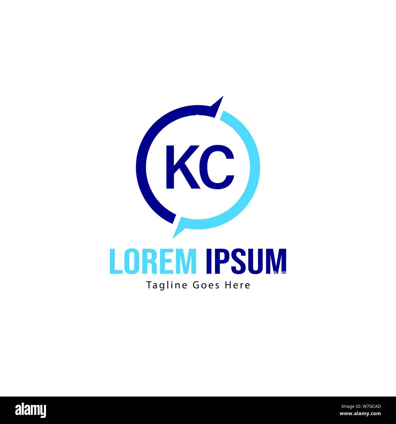 Logo KC initiale modèle avec cadre moderne. Lettre KC minimaliste design logo vector illustration Illustration de Vecteur