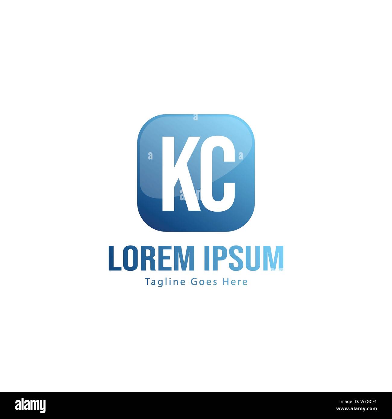 Logo KC initiale modèle avec cadre moderne. Lettre KC minimaliste design logo vector illustration Illustration de Vecteur