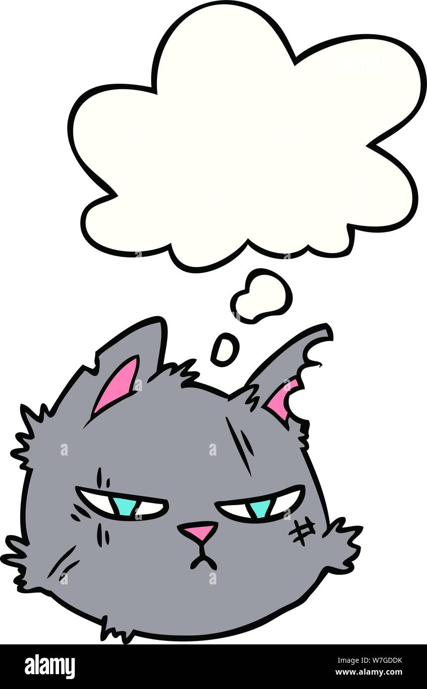 Cartoon Chat Difficile Face Image Vectorielle Stock Alamy