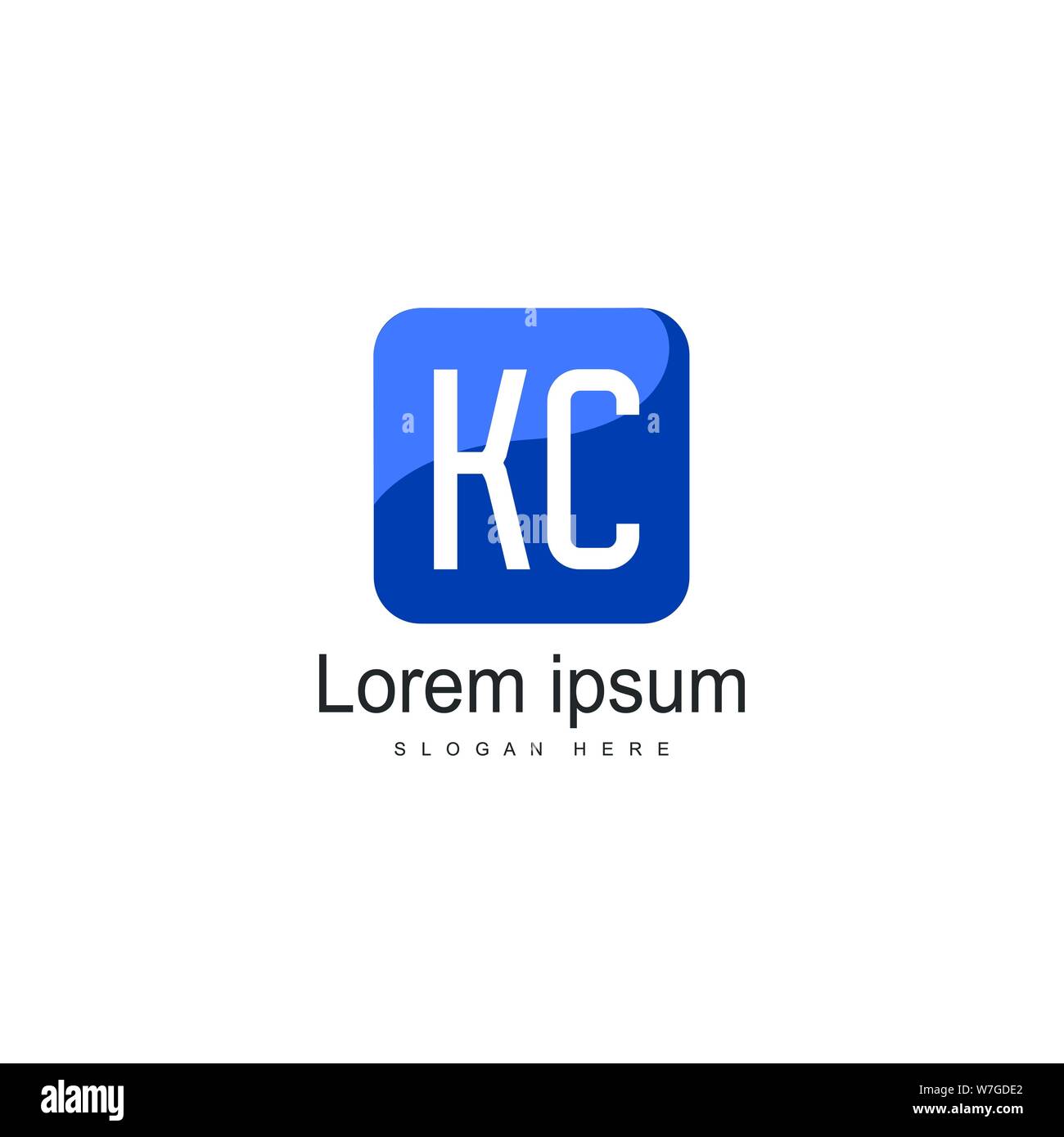 Logo KC initiale modèle avec cadre moderne. Lettre KC minimaliste design logo vector illustration Illustration de Vecteur