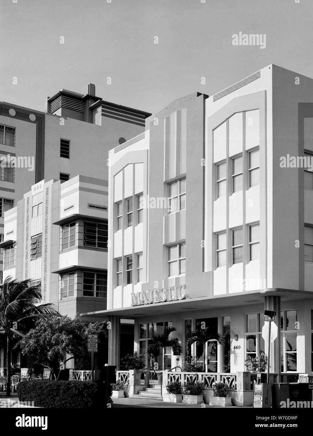 Bâtiment art déco à South Beach, le quartier de Miami Beach, Floride Banque D'Images