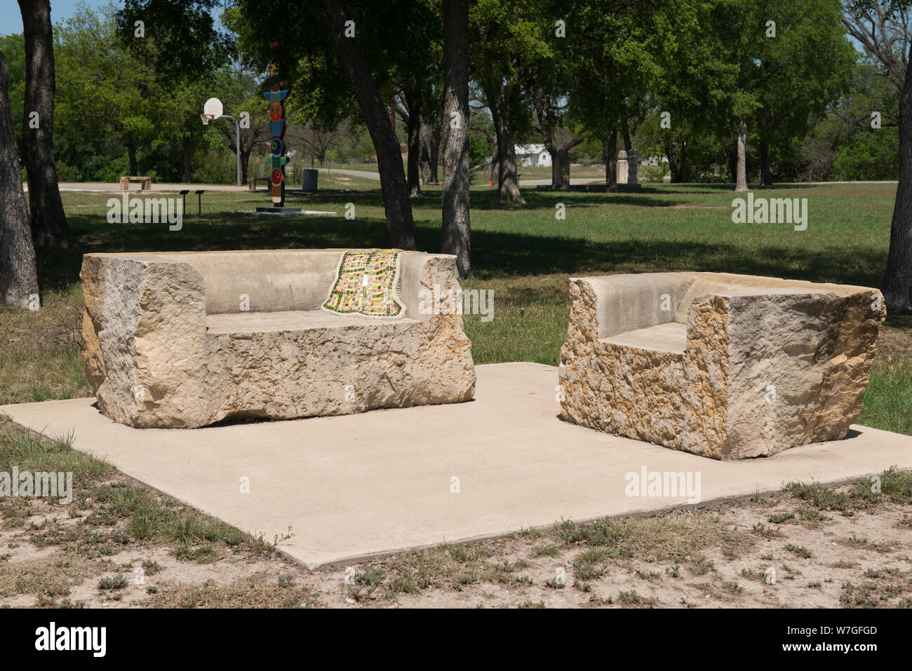 Installation artistique à la Hanna Springs Jardin de sculptures à Lampasas (Texas) Banque D'Images