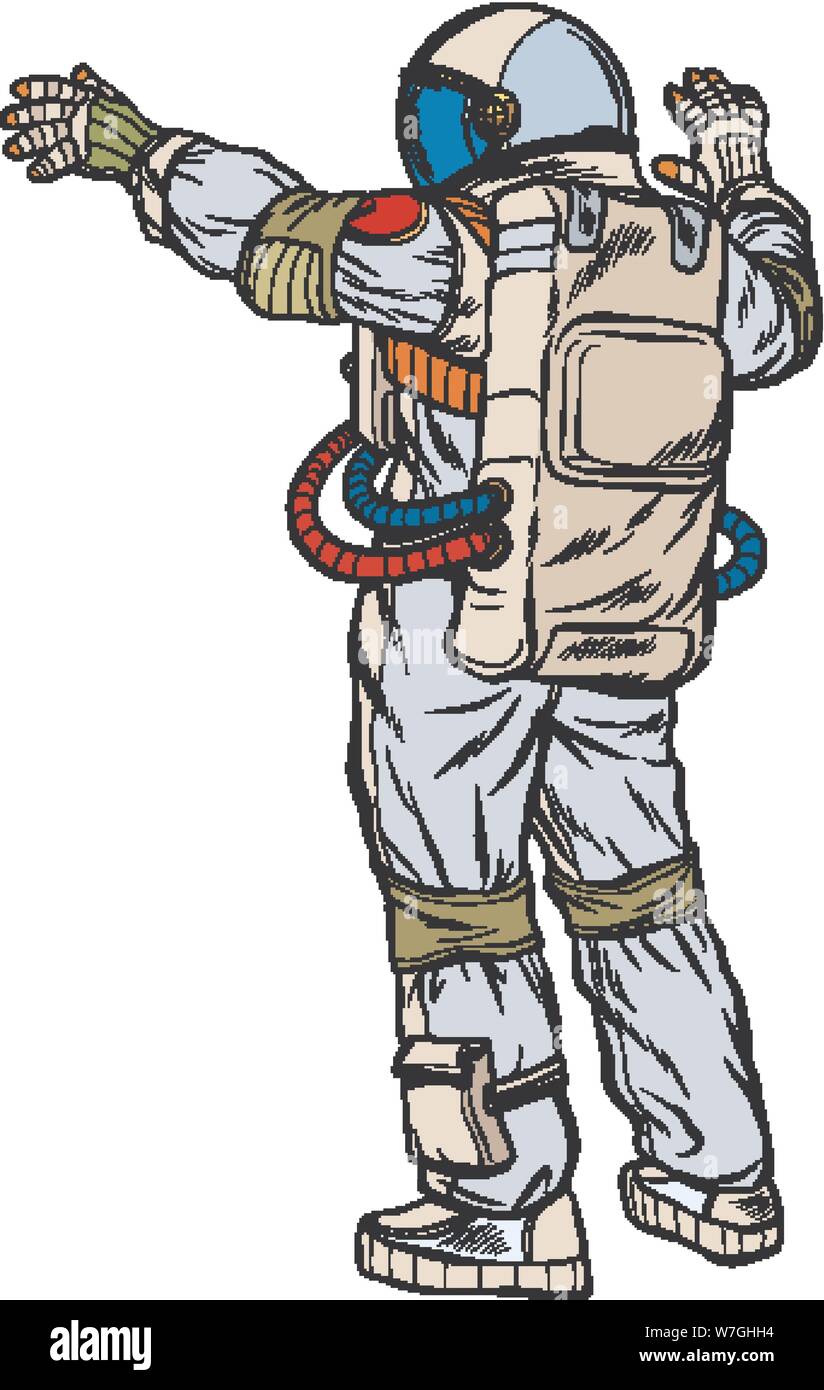 Ses mains ouvertes astronaute Illustration de Vecteur