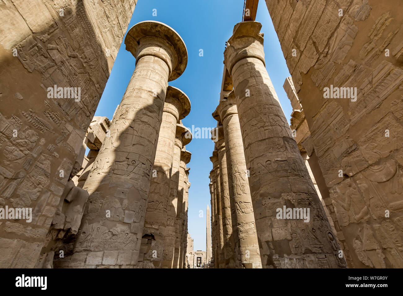 Salle hypostyle du Temple de Karnak, Louxor, Egypte Banque D'Images