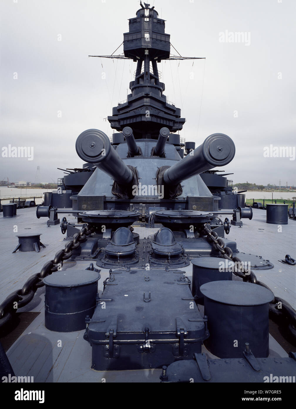 Battleship Texas, commandée en 1912 et aujourd'hui amarré à Houston, Texas Banque D'Images