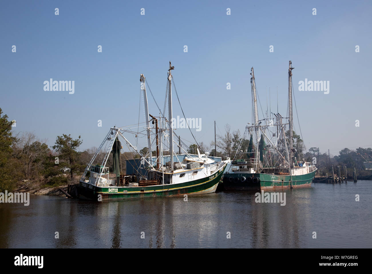 Bayou La Batre, Alabama, est un village de pêcheurs avec un port de transformation des fruits de mer pour les bateaux de pêche et bateaux de crevettes Banque D'Images
