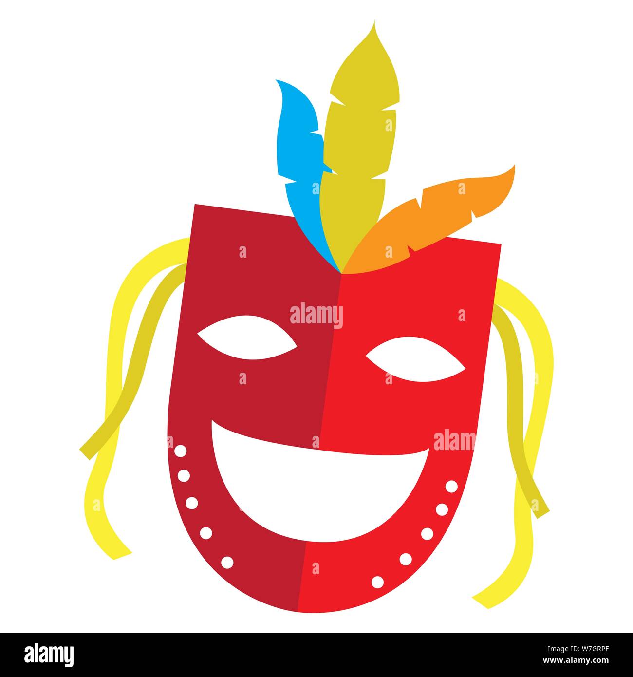 Masque de théâtre de couleur isolé sur fond blanc - Vector Illustration de Vecteur