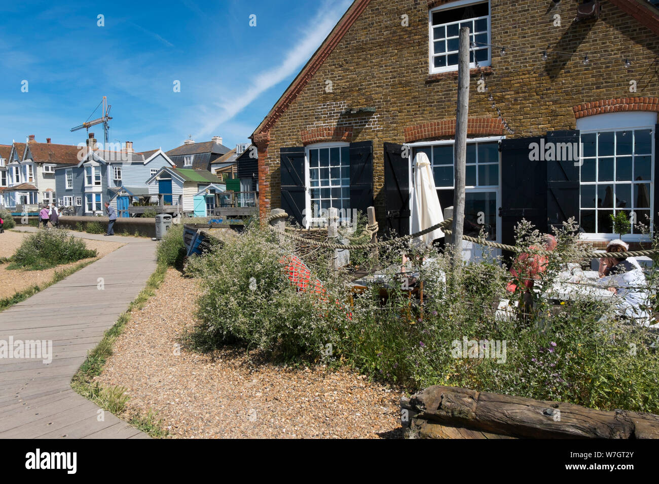 L'Oyster Company de Whitstable, ancien magasin d'huître, maintenant un restaurant de fruits de mer sur le front de mer de Whitstable, Kent, UK Banque D'Images