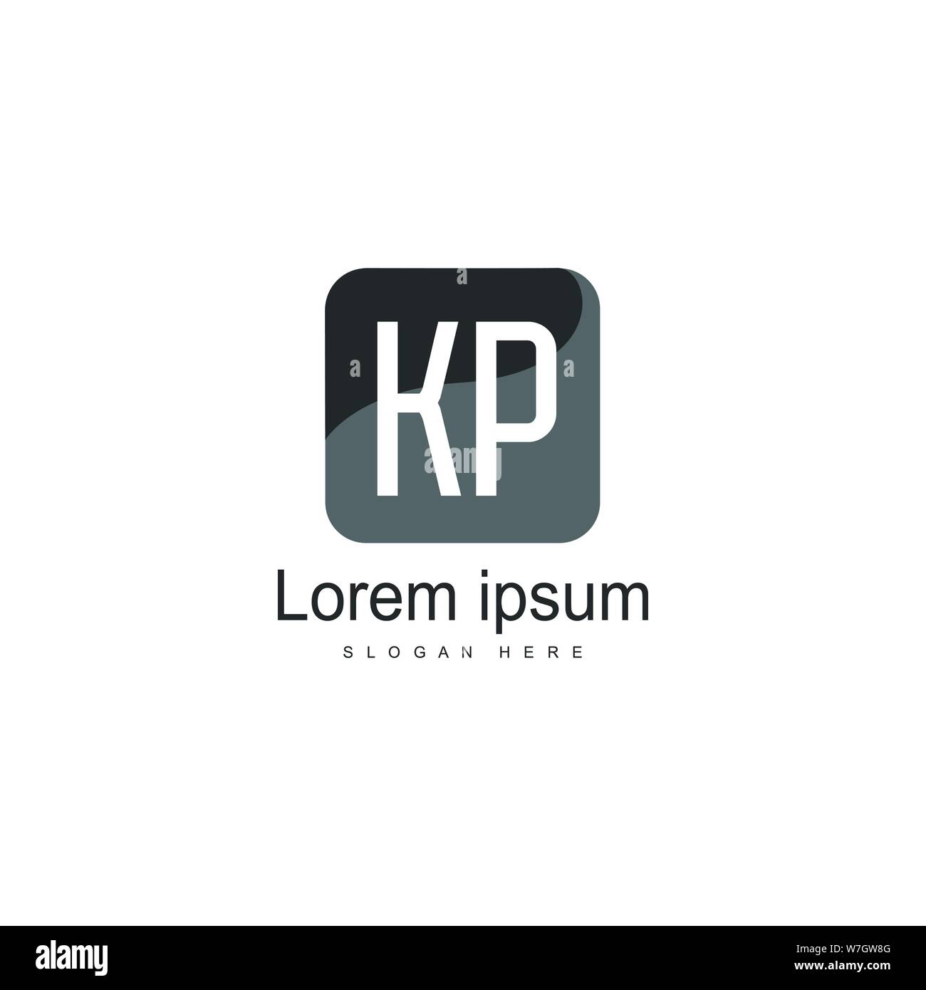 Modèle avec logo KP initiale du bâti moderne. Lettre KP minimaliste ...