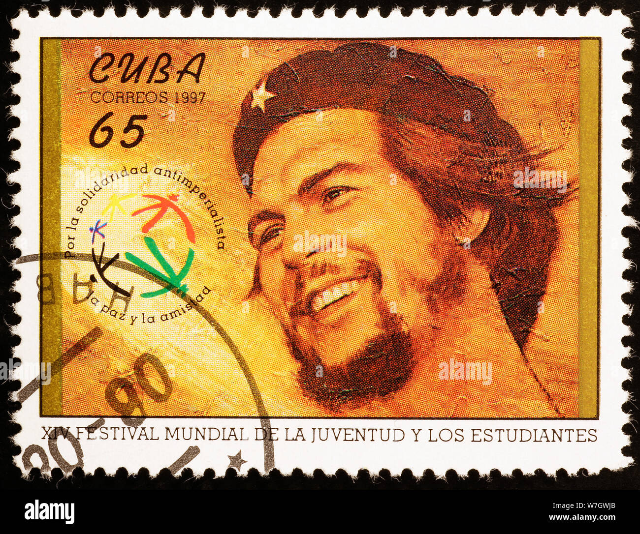 Che Guevara sur timbre cubain Banque D'Images