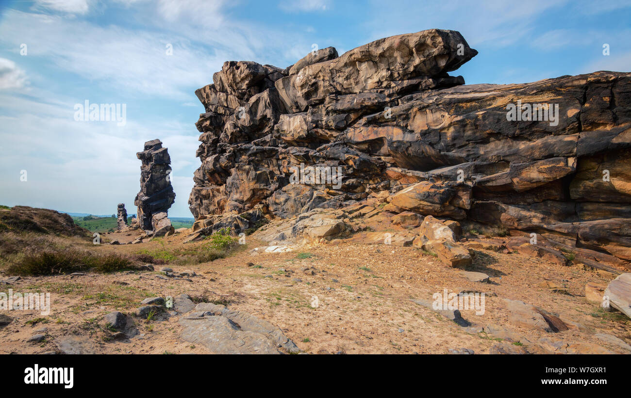 Mur du diable sur le bord nord du Harz Banque D'Images