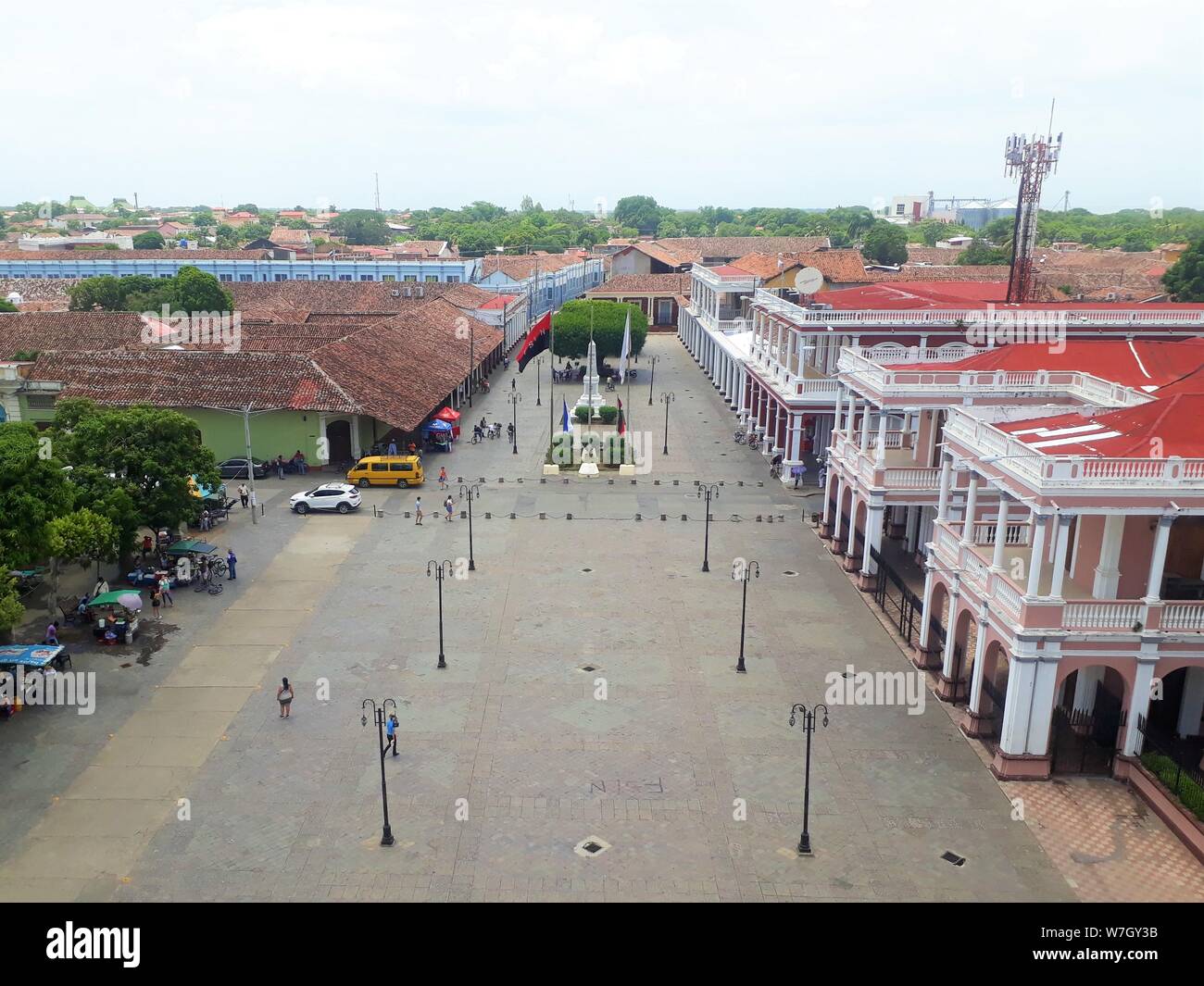 Granada, Nicaragua, du centre-ville, à partir du haut de l'Iglesia de la Merced Banque D'Images