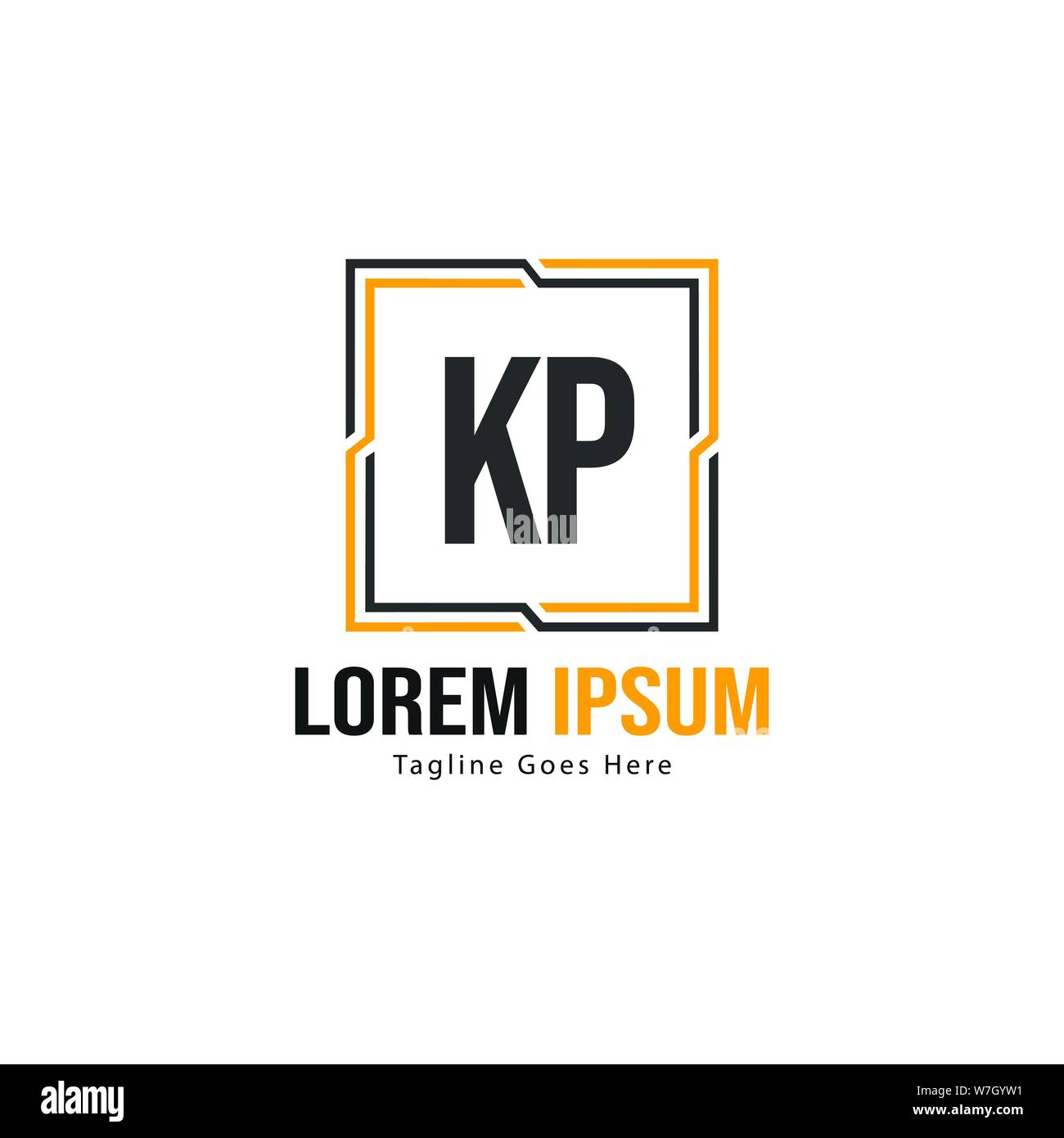 Modèle avec logo KP initiale du bâti moderne. Lettre KP minimaliste ...